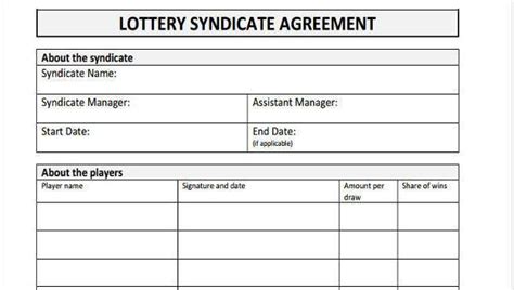 euromillions syndicate agreement form.